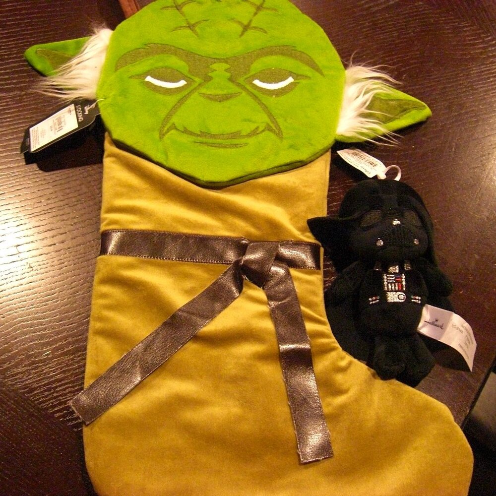 New Star Wars Yoda Christmas Stocking with Darth Vader Plush